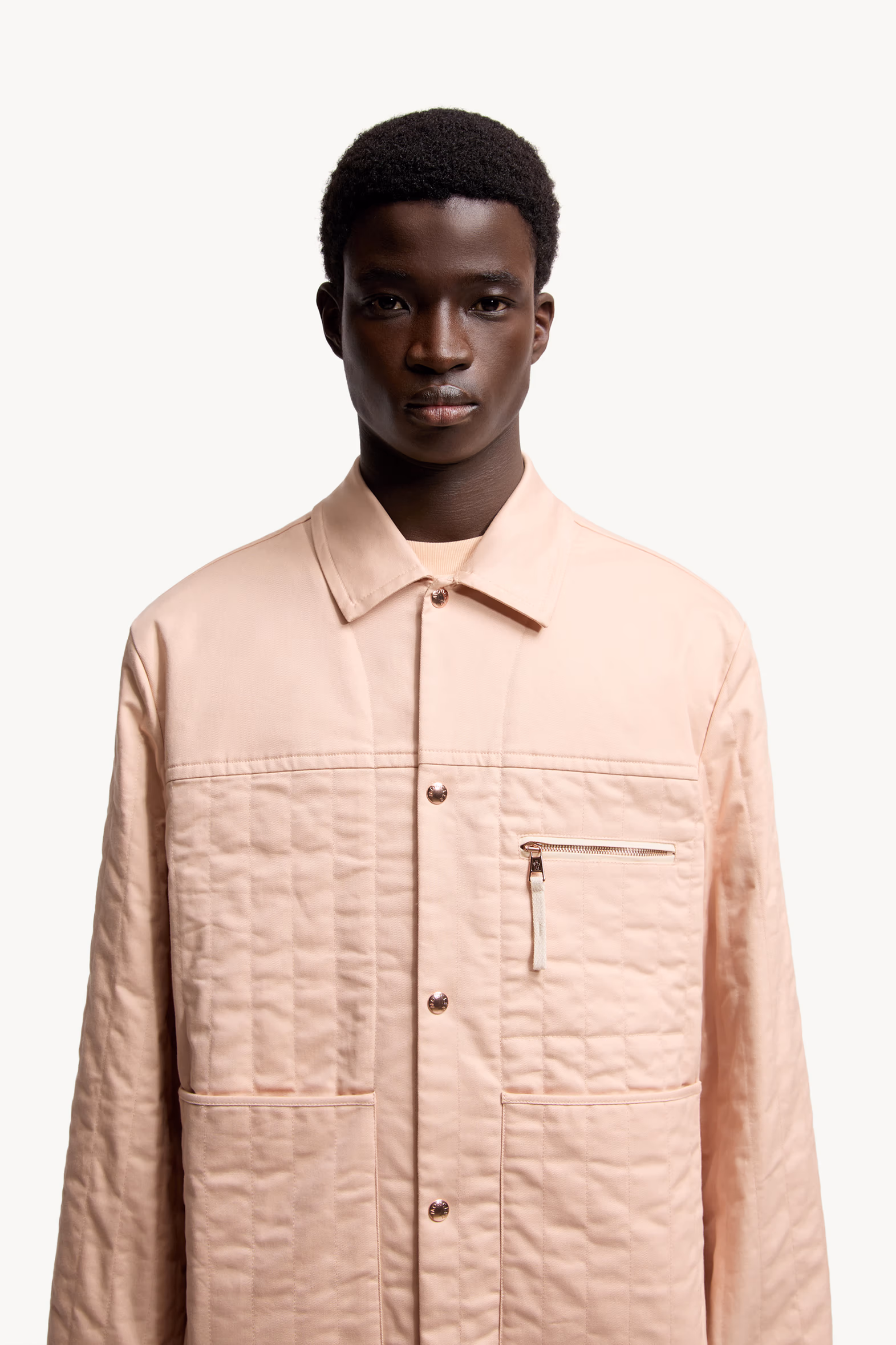 Moncler x Gilga Farm Designed by Donald Glover Kishus Padded Shirt Jacket Men Peach Pink Moncler 6